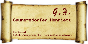 Gaunersdorfer Henriett névjegykártya